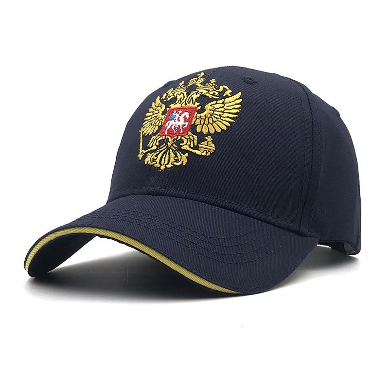 Russian National Emblem Baseball Hat Summer Outdoor Men And Women Double-Headed Eagle Embroidered Sunshade Cap Adjustable тёмно-синий