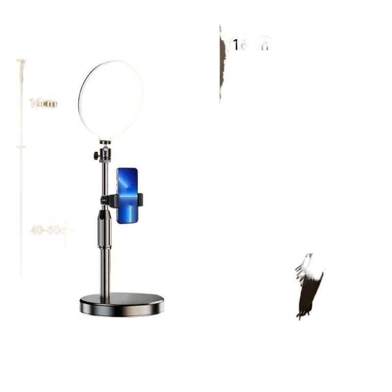Dual-Position Desktop Tripod with Fill Light for Mobile Live Broadcasting