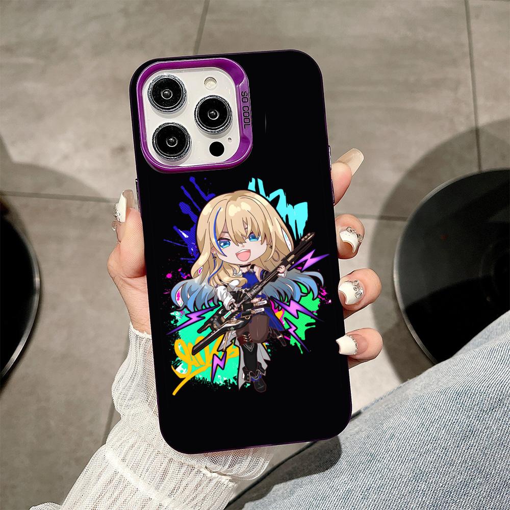 HSR Serval Purple Translucent Mobile Phone Case for iPhone 17 16 15 14 13 12 11 X XR XS Air Pro Max Plus Colorful Cover