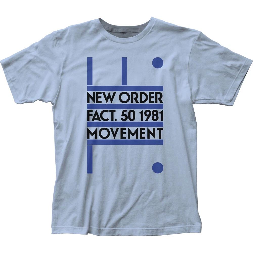 New Order Fact 50 1981 T Shirt Mens Rock And Roll Music Classic Band Light Blue