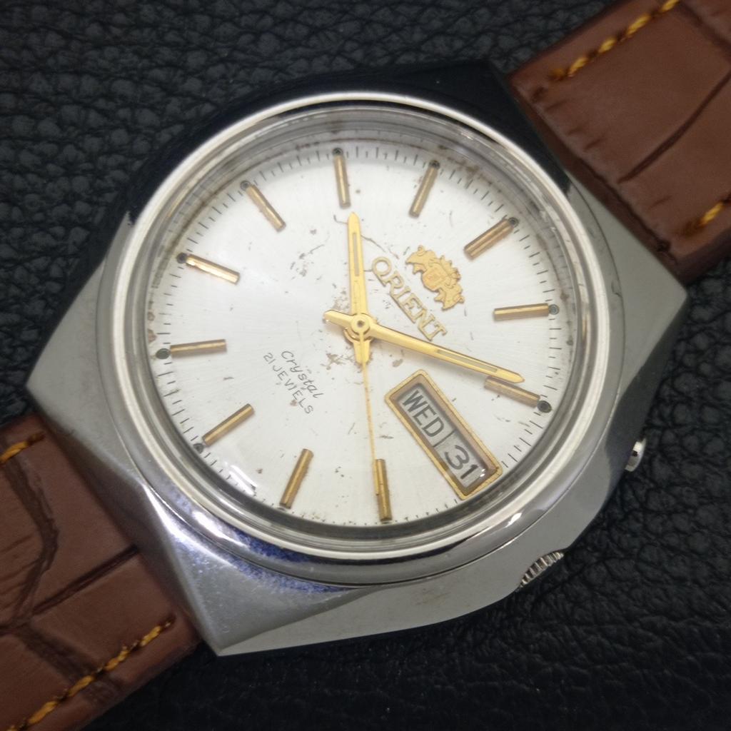 VINTAGE ORIENT CRYSTAL AUTOMATIC JAPAN 46941 MENS ORIGINAL DIAL WATCH a703387-1 R213b-a703387