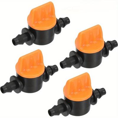 10Pcs Hose Valve Garden Tap Connectors for Drip Irrigation System, 4/7mm Water Flow Control Fittings Garden Irrigation Water Pipe Fittings