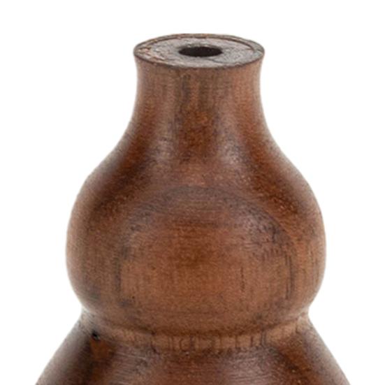Mini Holzvase Natur Nussbaum Kürbisform Vase Schreibtisch Kleine Holz Knospenvase für Wohnzimmer Schreibtisch Regal Heimdeko
