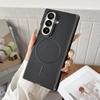 Pebbled Leather Self-rebound Hinge with Thin Magnetic Ring Case For Samsung Z Fold 7 Galaxy Z Fold 6 5 4 Camera protect Cover