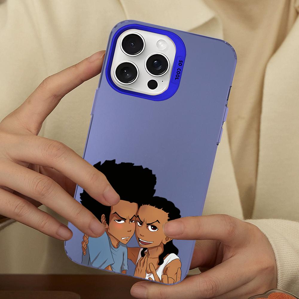 Huey Freeman Boondocks Phone Case For IPhone 16 15 14 13 12 11 Pro Max X XR XSMAX 8 7 Plus Matte Shockproof Back Cover