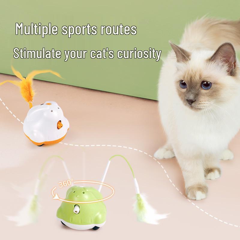 Electric Cat Toy: Automatic Feather Teaser & Infrared Turntable with Cat Ball