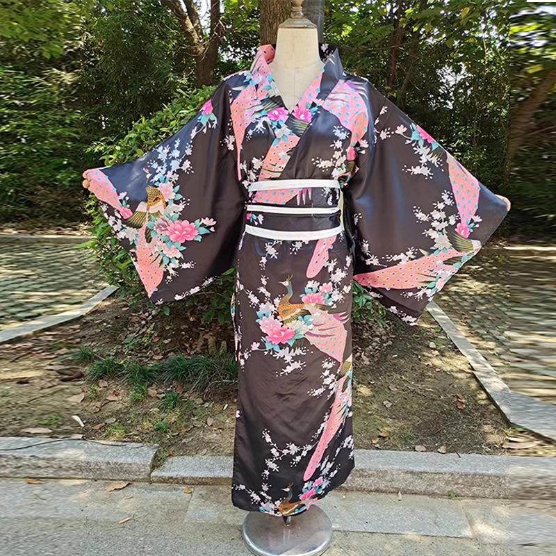 Japanese Traditional Ladies' Formal Yukata Kimono Costume for Anime Cosplay and Stage Performance Photography