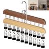 Solid Wood Hat Hooks Multifunctional Storage Hanger Space Saving Organizer For Home Closet Storage 10 Hooks