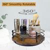 360° Rotating Spice & Cosmetic Organizer - Wooden Desktop Turntable Storage Lazy Susan for Condiments/Makeup, Space-Saving Shelf
