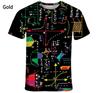 Nowa Moda Wzór Matematyczny Drukowany w 3D Męski T-shirt Casual Krótki Rękaw Wzór Okrągły Dekolt Duży Rozmiar Top