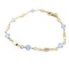 Les Trésors De Lily [D8003] - Gold Plated Bracelet 'Clara' Sky Blue Gold - 18 Cm