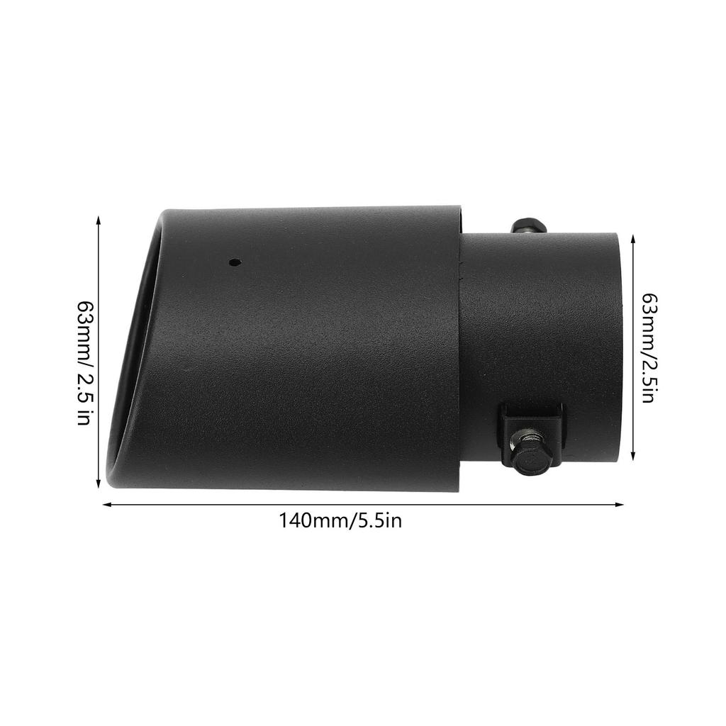 Auspuffrohrspitze, Aluminiumlegierung, gebürstetes Schwarz, langlebig, Auspuffspitze, Heckkehle, universell für Auto-Heckauspuff