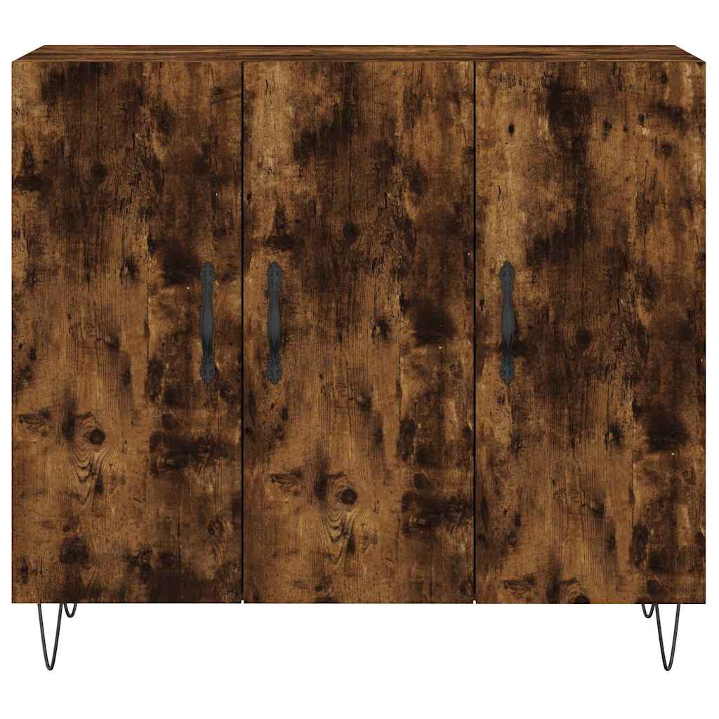 Sideboard Smoked Oak 90x34x80 Cm Wood Based Panel