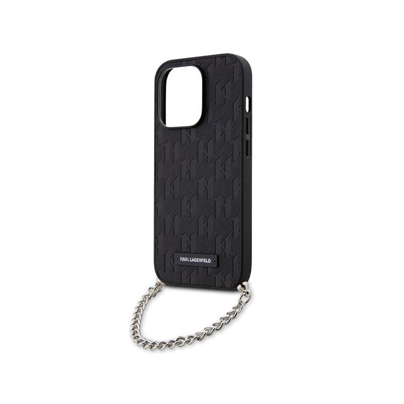 Karl Lagerfeld Saffiano Monogram Chain - Etui Iphone 14 Pro (Czarny)