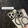 Luxury Clear Armor Bumper Case for iPhone 16 Plus 15 14 13 Pro Max 11 Metal Lens Ring For Magsafe Wireless Charge Magnetic Cover