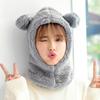 Cute Winter Warm Hedging Cap Cartoon Plush Hat Scarf Casual Bear Ear Hat Scarf  Autumn
