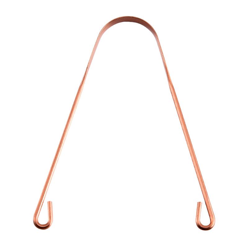 Pure Copper U-Shaped Tongue Scraper - Bad Breath Remover & Oral Care Tool