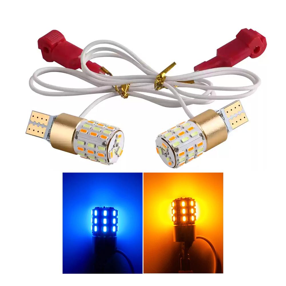 2Pcs T15 Turn Signal Motorcycle Signal Light Width Lamp Parking Reversing Color Fog Canbus LED Bulb Accessories