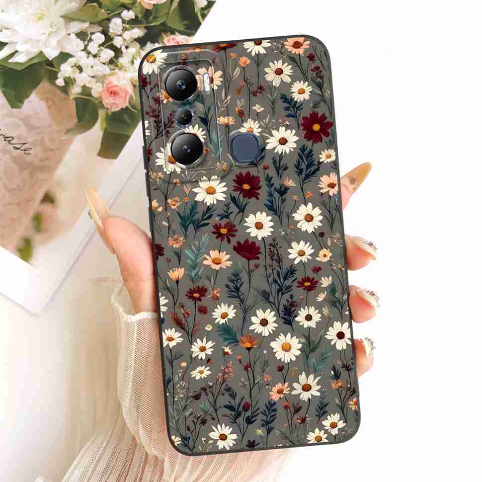 Für Infinix Hot 20i X665C X665E Hüllen Blume Schmetterling Silikon Weiche Abdeckung Für Infinix Hot 20i Hot20i Handy Rückseite Hülle