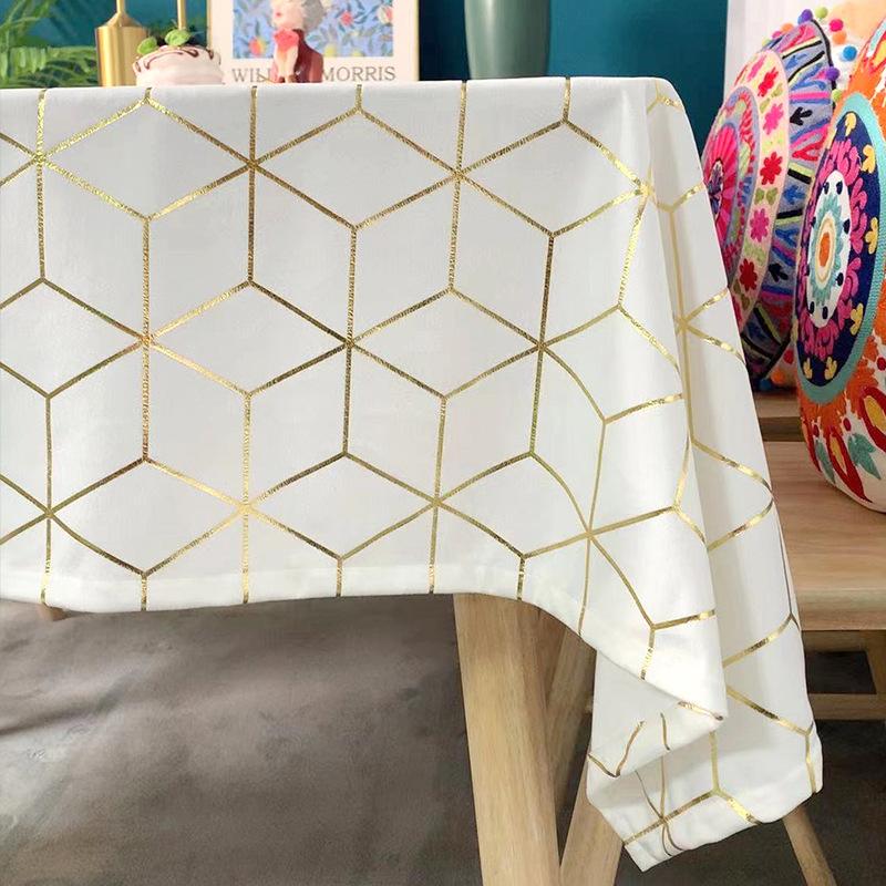 

Green Hot Stamping Tablecloth Geometric Dutch Fleece Tablecloth Rectangular Table Tablecloth Home Decorative Cover Cloth 140*100 білий
