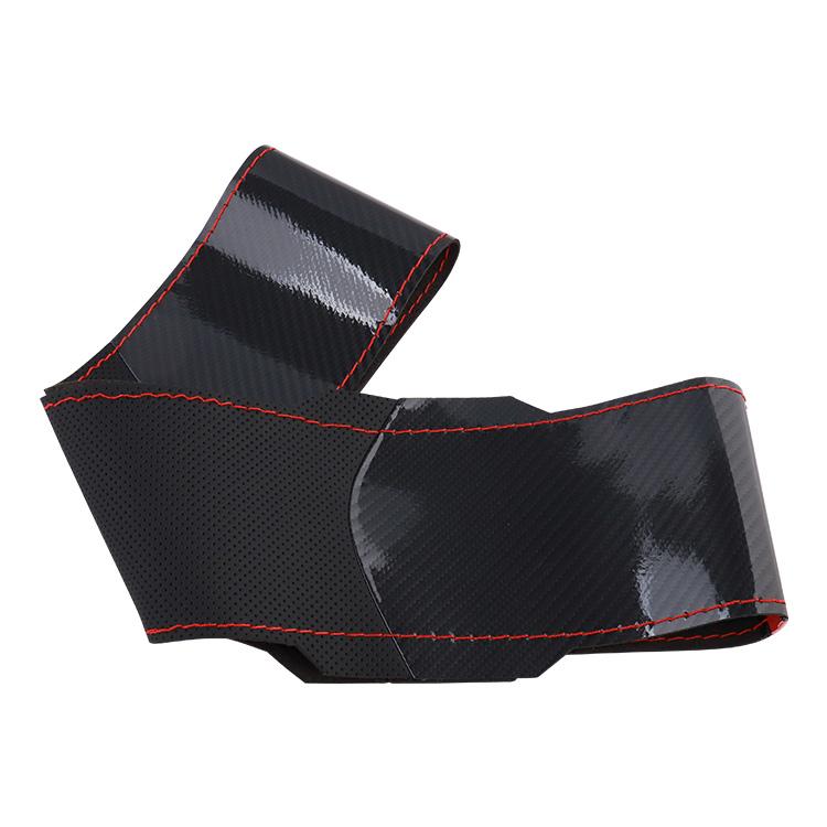 Gloss Hand Sewn Car Carbon Fiber Steering Wheel Cover Genuine Leather With Hole for toyota Steering Wheel Cover