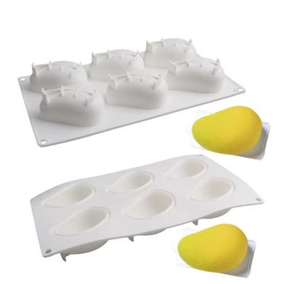 6 Cavity Mango Shaped Cake Mold Non-stick Non-toxic Realistic Fruit Baking Mold Food Grade Easy To Demold Mousse Cake Molds