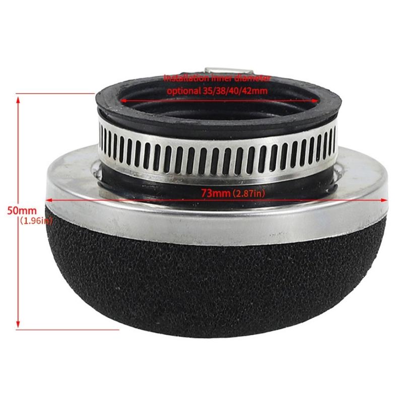 Motorcycle Engine Air Filter 35mm/38mm/40mm/42mm Motocross Modification Accessories High Flow Sponge Air Intake Filter