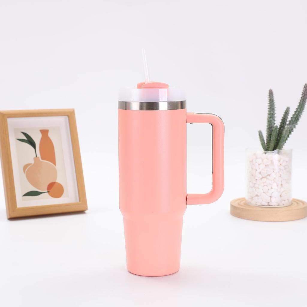 Handle Ice Bully Cup Large Capacity Stainless Steel Thermos Cup with Straw Accompanying Car Cup