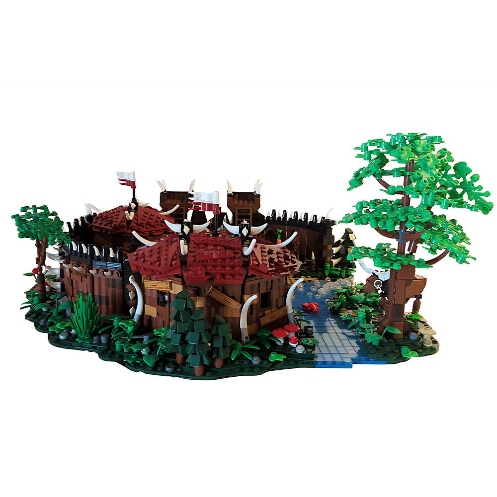 MOC Fantasy Orc Camp Building Blocks Orcish Tribal Camp Architecture Brick Toys for Adults Gift