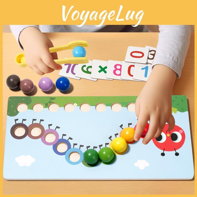 Wooden Caterpillar Counting Bead Puzzle For Child Parent Interaction