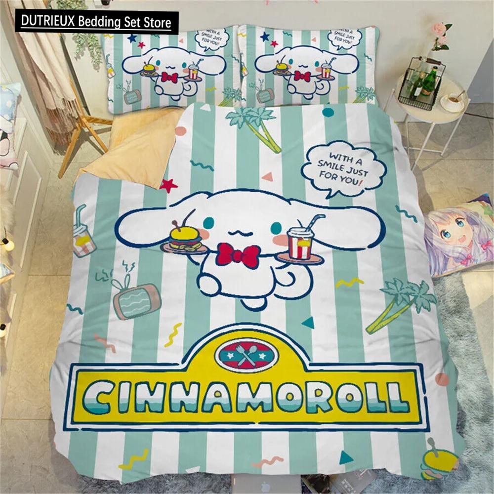Cinnamoroll Cartoon Duvet Cover Kawaii Teens Children Bedding Collection Cute Quilt Cover Polyester Twin Queen King Bedroom Decoration