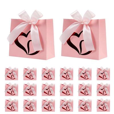 10 Stück Valentinstag Geschenk Leckerli Papierboxen mit Band Party Mitgebsel Herz Design Goodie Geschenkboxen für Hochzeit Jubiläum