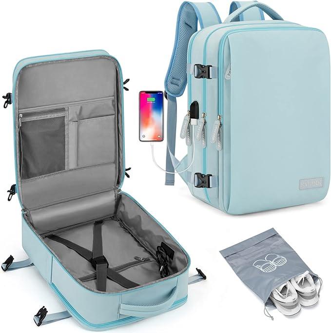 Reiserucksack mit großem Fassungsvermögen für Männer und Frauen mit USB-Ladeanschluss und Nass- und Trockentrennbeuteln, Business-Wochenendtasche