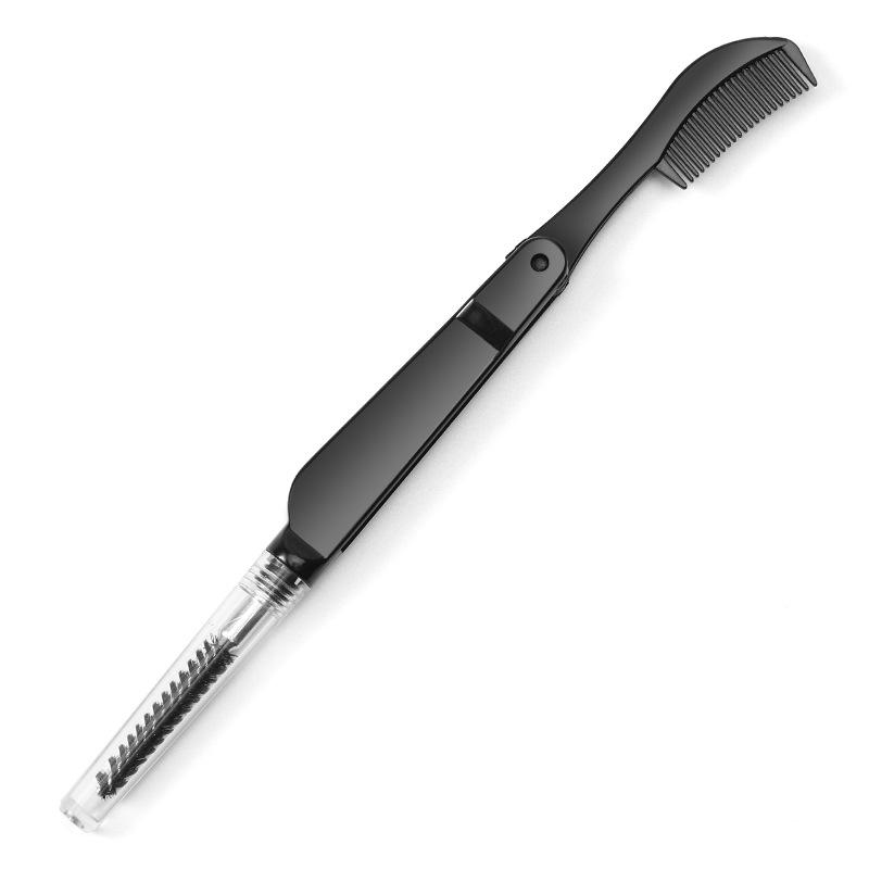 1PCS 2 In 1 Foldable Eyelash Comb and Eyebrow Brush Double Head Folding Eyelash Comb False Eyelashes Spiral Brush Eyebrow Comb