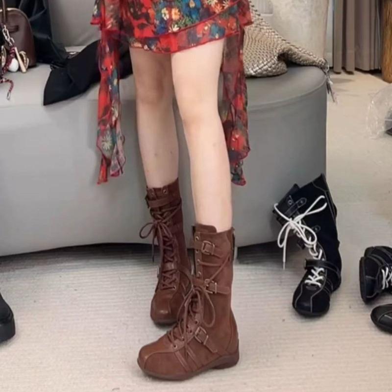 Vintage Mixed-color Height Increasing Women Boxing Training Boots Fashion Autumn Winter Faux Suede Sneakers Short Boots Shoes