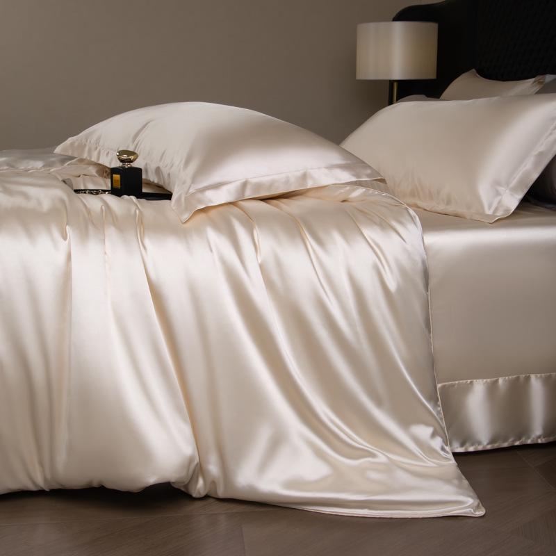 Copripiumino Estivo di Lusso in Seta Monocolore - Biancheria da Letto Singola o Matrimoniale