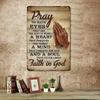 Vintage Metal Tin Sign Inspirational Quote Wall Decor Prayer Room