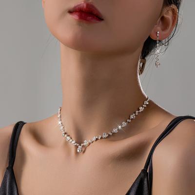 Delicate Klauwketting Halsketting Overdreven Halsketting Set Tweedelige Set Waterdruppel Halsketting Diner Bruidsaccessoires Dames- en Damesjuwelen