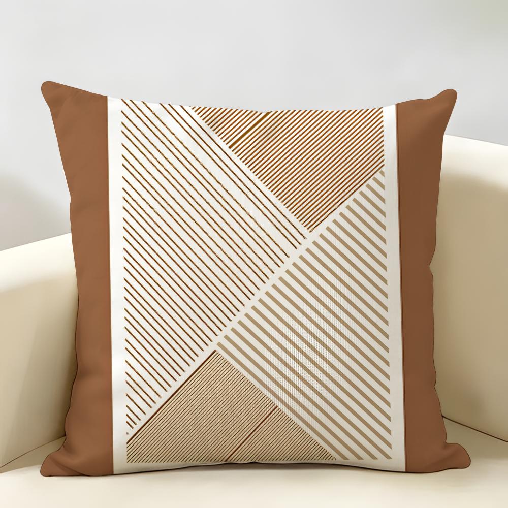 Nordic Abstract Art Cushion Cover Natural Linen Organic Fabric Double-Sided Printing Breathable Perfect For Home Decor