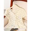 Women's Sexy Lace Crop Top Fashion, Short Sleeve Slim Fit Blouse Hot Colorful for Popular America & Europe Cross Border
