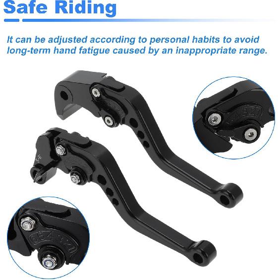 Motorcycle Short Brake Clutch Lever Adjustable for Suzuki GSXR600 GSXR750 GSXR1000 Solid Black Aluminum Alloy Handlebar Brake Lever Clutch Lever