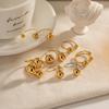 Golden Steel Spherical Personality Ring For Women Large Small Ball Design High End Minimalist Niche Accessory