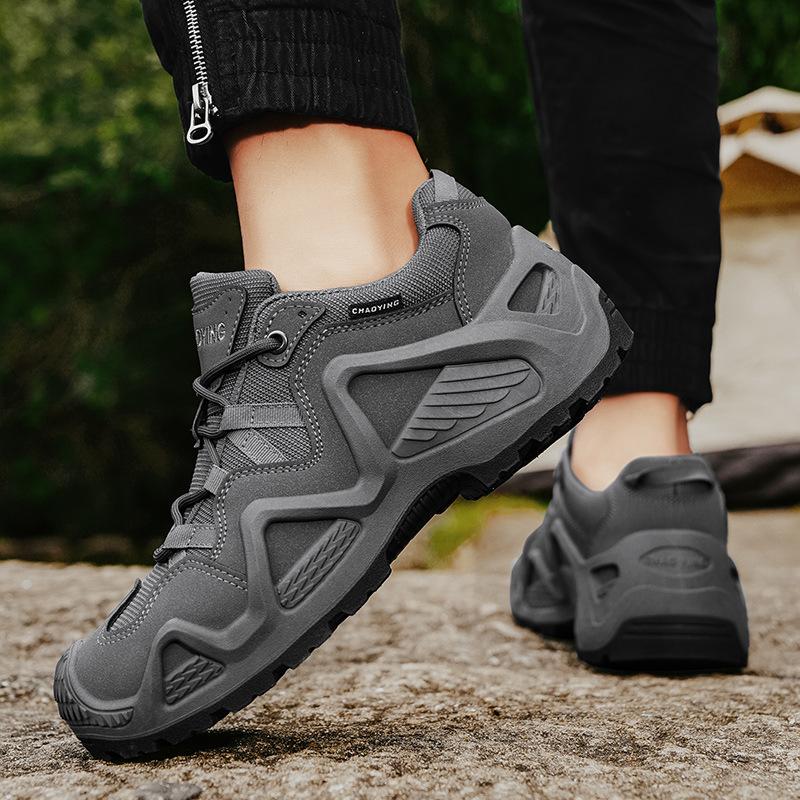 Low-top Platform Climbing Shoes, Spring and Autumn Men's Wear-resistant, Non-slip and Breathable Hiking Shoes, Retro Lace-up Men's Shoes