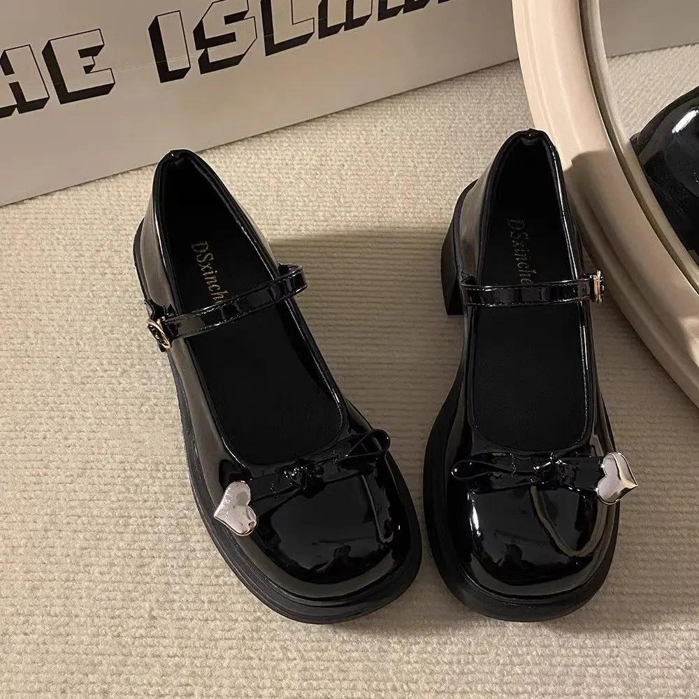 Fashion Chunky Heels with Medium Japanese Style Lolita Cute Block Heel Round Toe Ladies Pumps Kawaii Mary Jane Women's Shoes on Sale Y2k