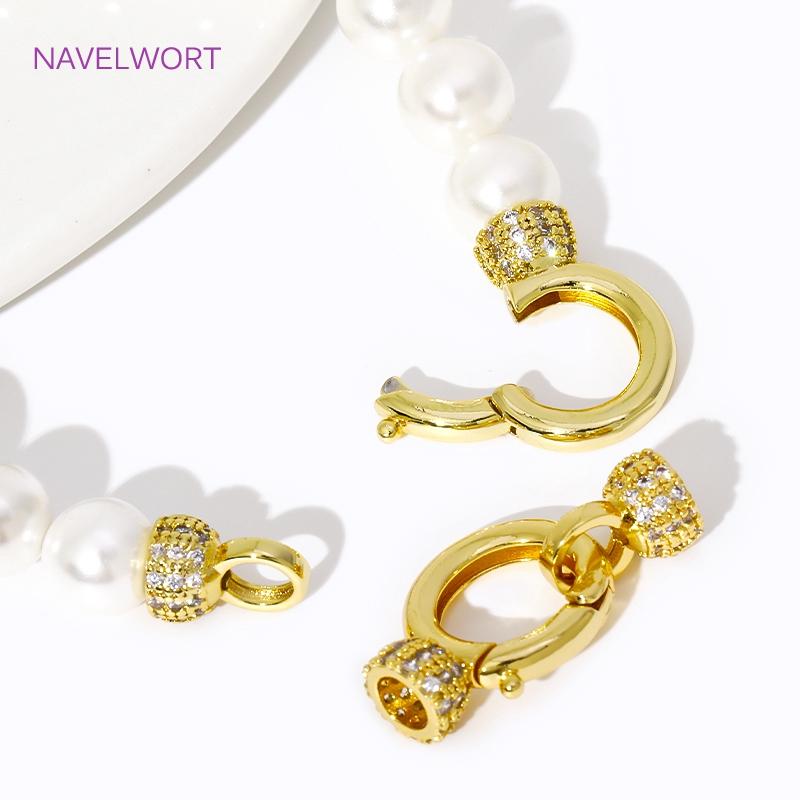 18K Gold Plated Brass Connector Clasps For Jewelry Making,Locks For Jewelry,Fasteners For Bracelets,DIY Jewelry Accessories