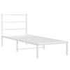 Vidaxl Metal Bed Frame with Headboard, White, 80X200 Cm