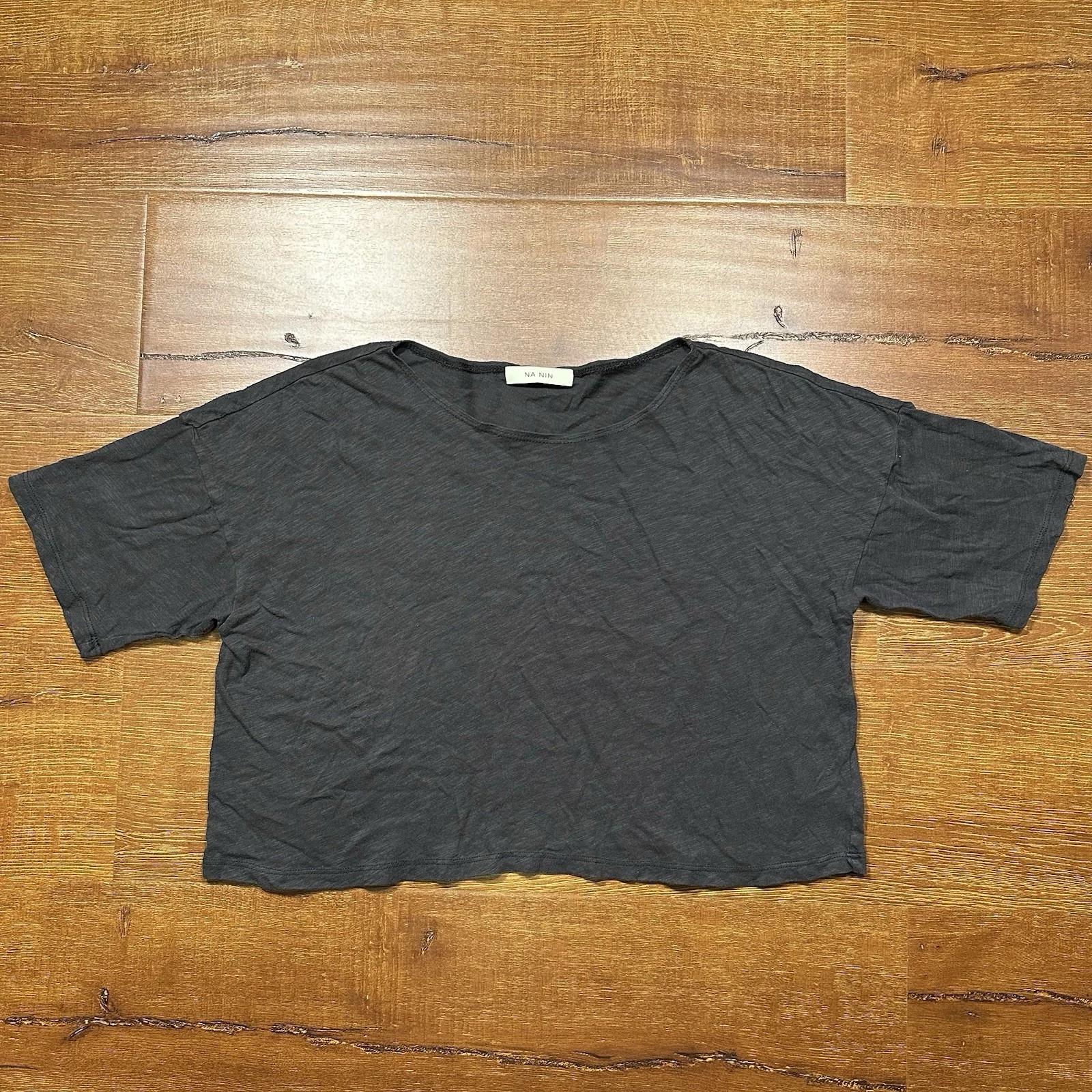 

Na Nin Crop Top Womens 1 Gray Boxy Oversized Cotton T Shirt Retro Luxury City 3XL