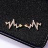 Ne'w Delicate Heartbeat Shaped Stud Earrings Female with Dazzling CZ Simple Stylish Women Accessories Versatile Zircon 2025