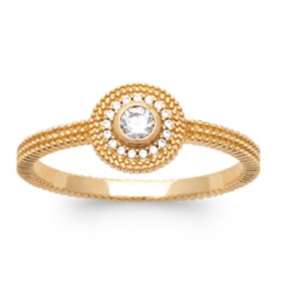 Gold Plated Ring 'Sissi' Golden White - 8 Mm