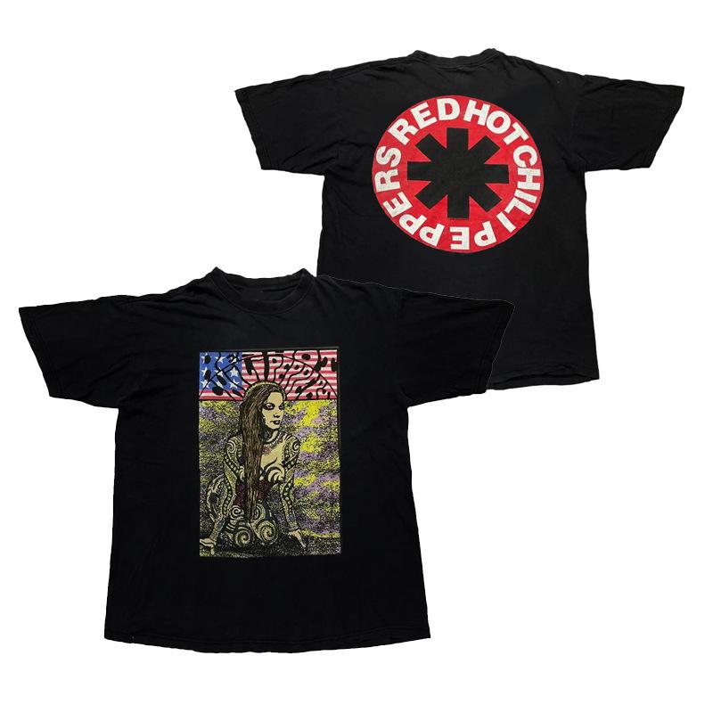 RED HOT CHILLI PEPPERS PUNK ROCK T-Shirt Herren Damen Baumwolle Hip Hop Übergroß Kurzarm T-Shirt Vintage Oberteil T-Shirt für Fans Geschenk